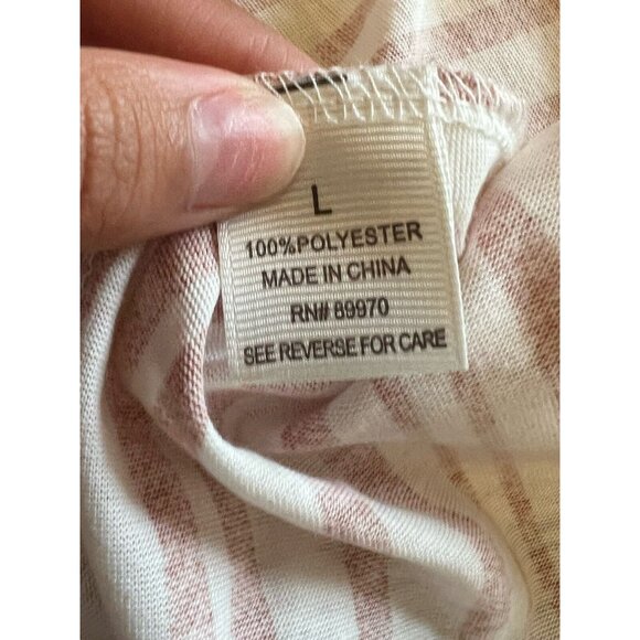 Eden & Olivia Shirt Size Large Striped Tunic Boho‎ Peasant Hippie Preppy - Picture 8 of 11